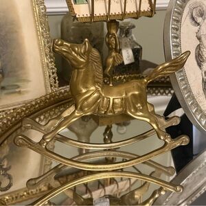 Brass Rocking Horse Figurine